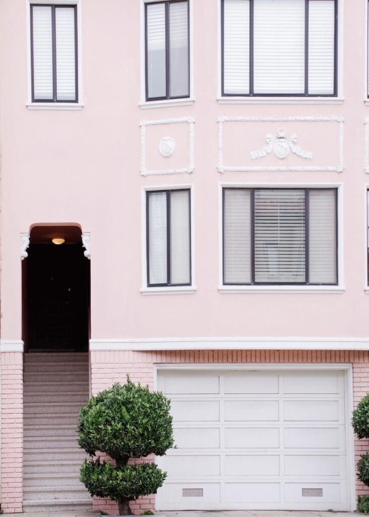 Pink row home in San Francisco.